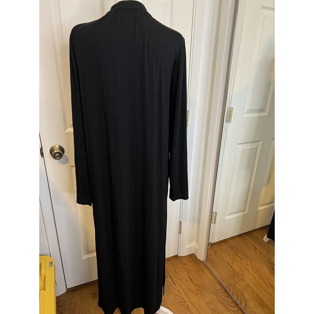 Rohb by Joyce Azria Women Black Long Cardigan Sz M/L